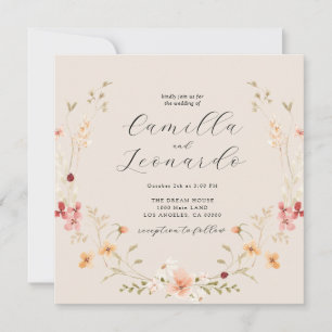 Wildflower Boho Wedding Invitation