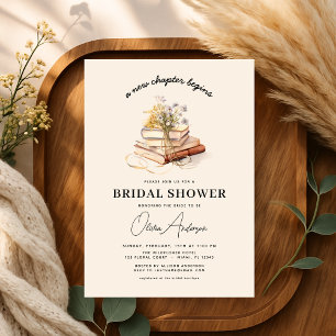 Wildflower Book New Chapter Begins Bridal Shower Invitation