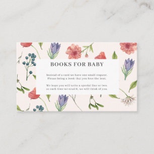 Wildflower Book Request for Baby Shower   Enclosure Card