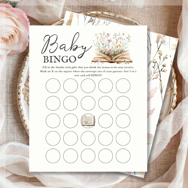 Wildflower | Book Theme Baby Bingo Game Sheets (Creator Uploaded)