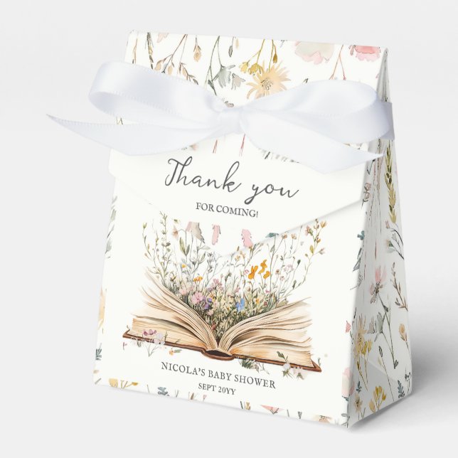 Wildflower | Book Theme Baby Shower Favour Box (Front Side)
