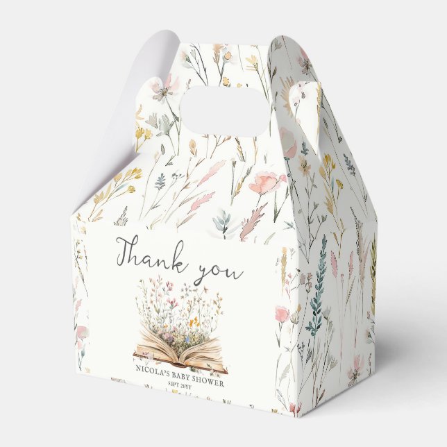 Wildflower | Book Theme Baby Shower Favour Box (Front Side)