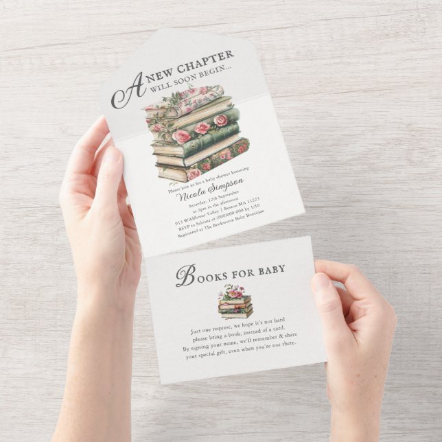 Wildflower | Book Theme Baby Shower Invitation (Tearaway)