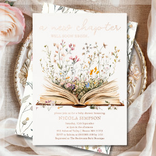 Wildflower   Book Theme Baby Shower Invitation