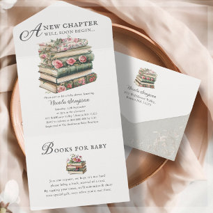 Wildflower   Book Theme Baby Shower Invitation
