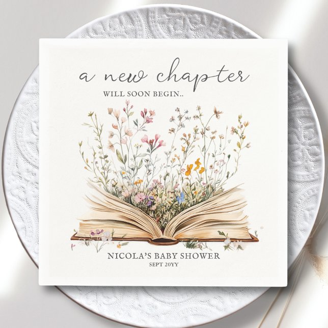 Wildflower | Book Theme Baby Shower Napkin (Creator Uploaded)