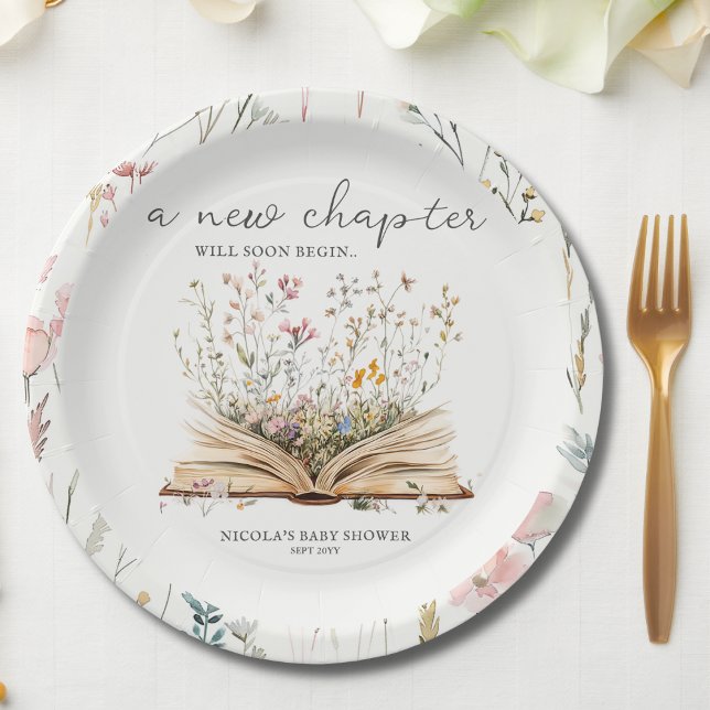Wildflower | Book Theme Baby Shower Paper Plate (Creator Uploaded)