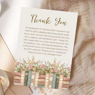 Wildflower Book Theme Baby Shower Thank You Card