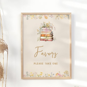 Wildflower Book Theme Bridal Shower Favours Poster