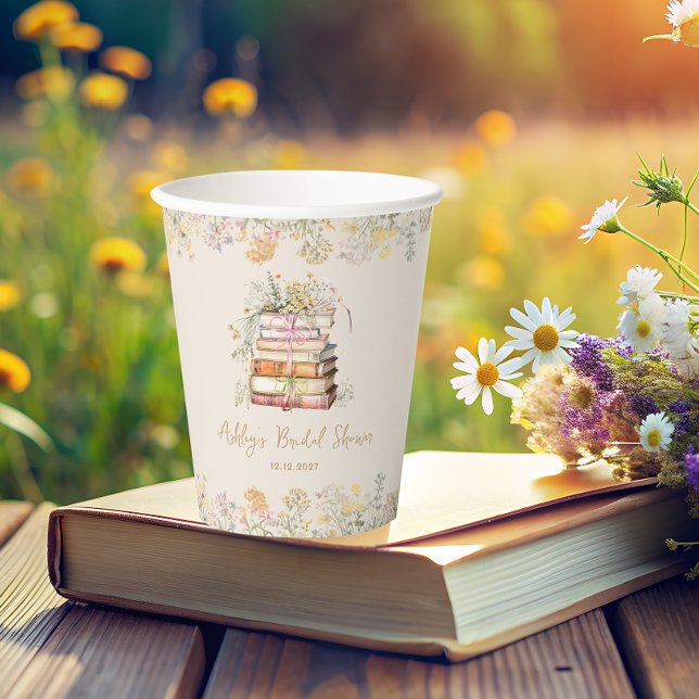 Wildflower Book Theme Bridal Shower Paper Cups (Creator Uploaded)