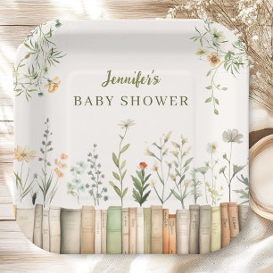 Wildflower Books Baby Shower Gender Neutral Paper Plate