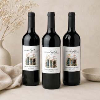 Wildflower Books Bridal Shower Thank You Gift Tag Wine Label