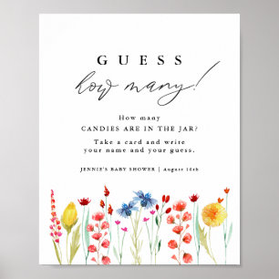 Wildflower Border Guess How Many Game Display Poster