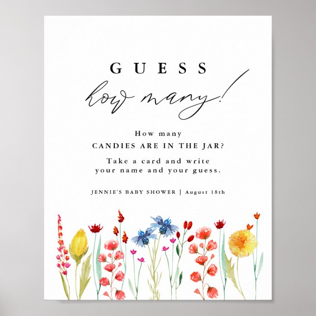 Wildflower Border Guess How Many Game Display Poster (Front)