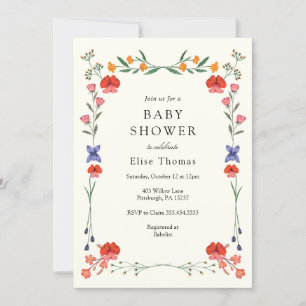 Wildflower Botanic Garden Baby Shower  Invitation