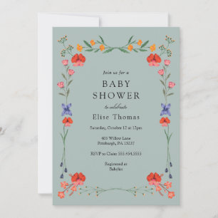 Wildflower Botanic Garden Baby Shower Invitation