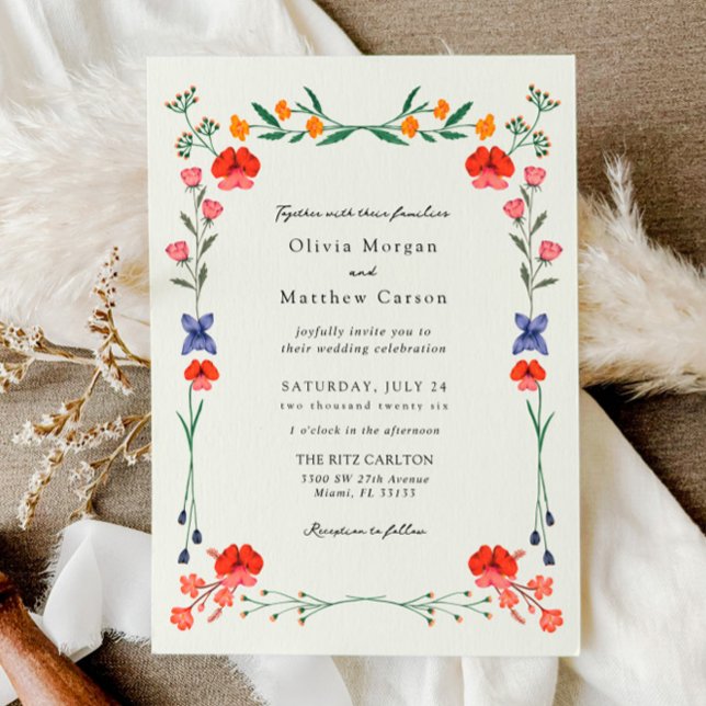 Wildflower Botanic Garden Wedding Invitation (Creator Uploaded)