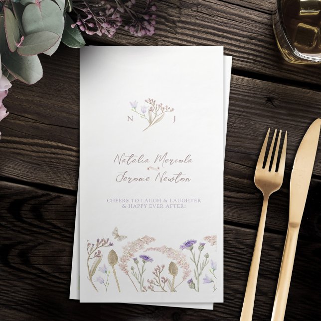 Wildflower botanic watercolor fall wedding napkin (Creator Uploaded)