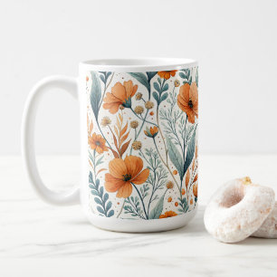 Wildflower Botanical Boho Floral Watercolor Coffee Mug