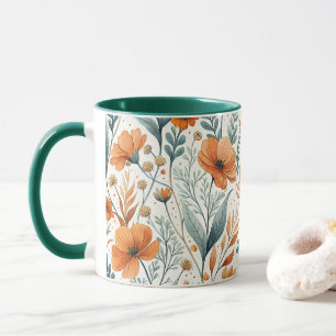 Wildflower Botanical Boho Floral Watercolor Mug