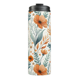Wildflower Botanical Boho Floral Watercolor Thermal Tumbler
