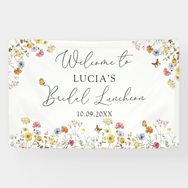 Wildflower Botanical Bridal Luncheon Welcome Banner (Horizontal)