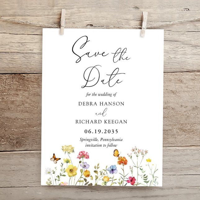 Wildflower Botanical Colourful Spring Save The Date (Creator Uploaded)