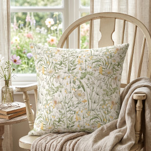 Wildflower Botanical Cottagecore Floral Garden Cushion