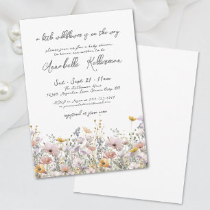 Wildflower Botanical Floral Boho Baby Shower Invitation
