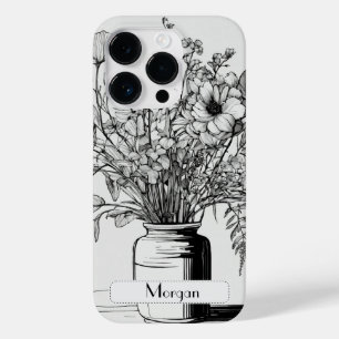 Wildflower Botanical Floral Personalized Case-Mate iPhone 14 Pro Case