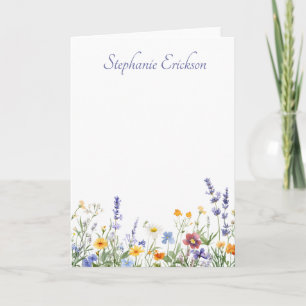 Wildflower Botanical Floral Teacher Stationery Note Card