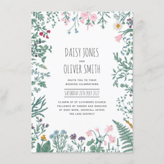 Wildflower Botanical Floral Wedding Invitation