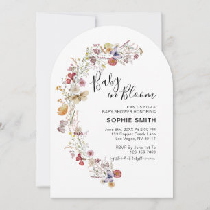 Wildflower Botanical Garden Baby In Bloom Invitation