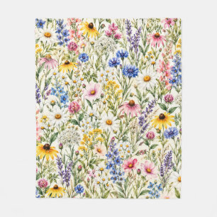 Wildflower Botanical Garden Fleece Blanket