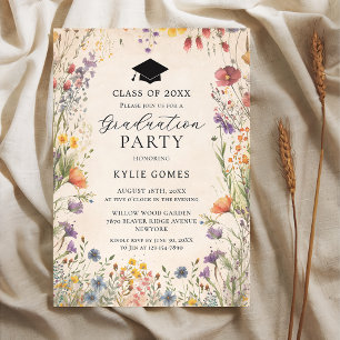 Wildflower Botanical Graduation Party Invitation