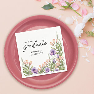 Wildflower Botanical Graduation Party Napkin