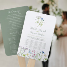 Wildflower botanical watercolor wedding program