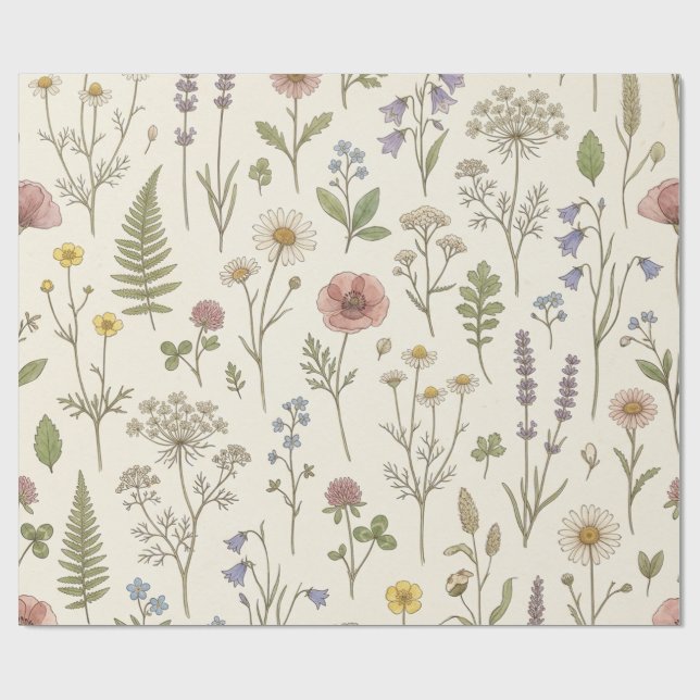 Wildflower Botanical Wrapping Paper (Flat)