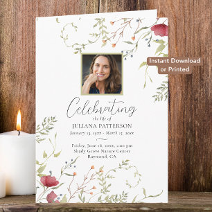 Wildflower Botanicals Digital Funeral Program