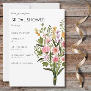 Wildflower Bouquet Bridal Shower Invitation