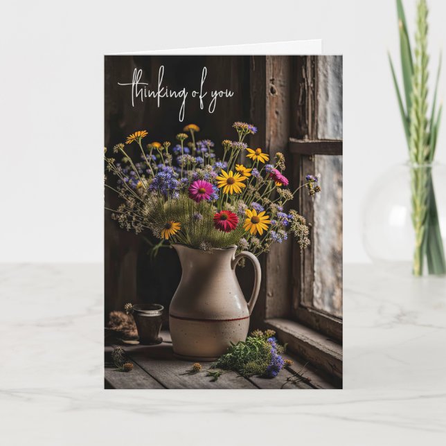 Wildflower Bouquet for Thinking Of You Card (Front)