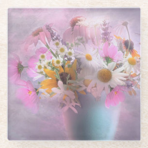 Wildflower Bouquet Glass Coaster