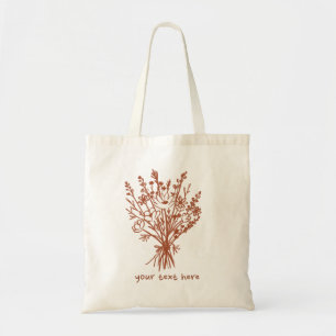 Wildflower Bouquet Loose Floral Doodle Custom Cute Tote Bag
