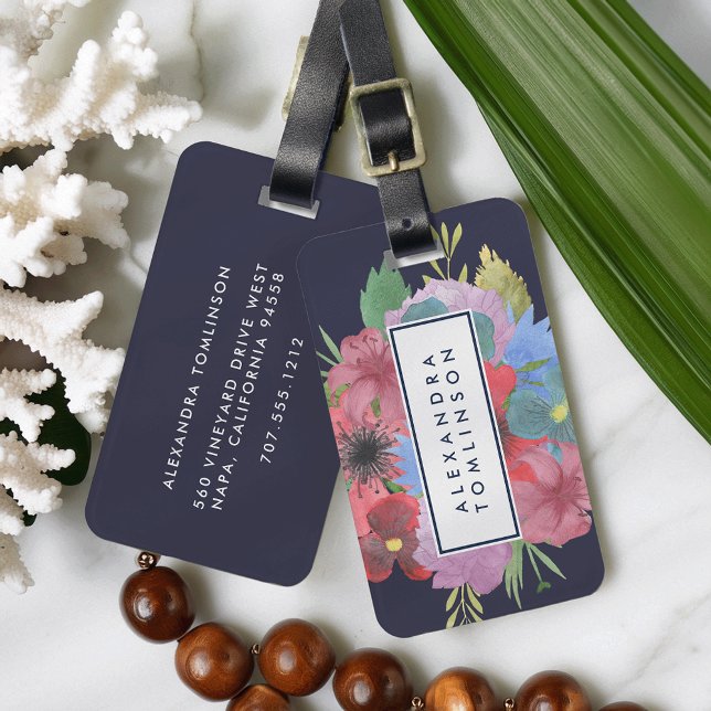 Wildflower Bouquet Personalised Luggage Tag (Creator Uploaded)