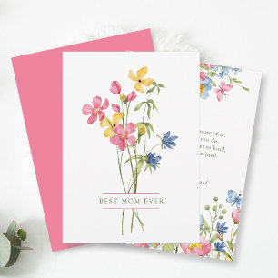 Wildflower Bouquet Personalised Mother's Day Holiday Card