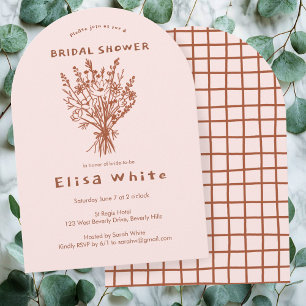 Wildflower Bouquet Rustic Arch Whimsical Shower Invitation