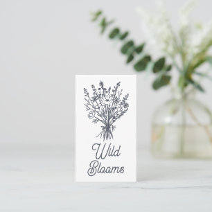 Wildflower Bouquet Rustic Modern Minimal Floral Business Card