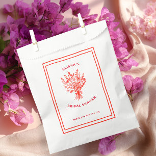 Wildflower Bouquet Rustic Whimsical Bridal Shower Favour Bag