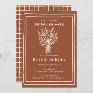 Wildflower Bouquet Rustic Whimsical Bridal Shower Invitation