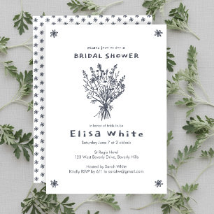 Wildflower Bouquet Rustic Whimsical Bridal Shower Invitation